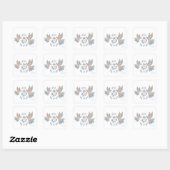 elegante vogels vierkante sticker (Vel)