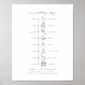 Elegante volgorde van evenementen Wedding tijdlijn Poster (Voorkant)