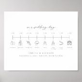 Elegante volgorde van evenementen Wedding tijdlijn Poster (Voorkant)