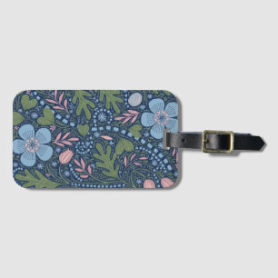 Elegante volks kunst bloemmotief vintage botanisch bagagelabel