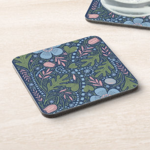 Elegante volks kunst bloemmotief vintage botanisch bier onderzetter