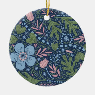 Elegante volks kunst bloemmotief vintage botanisch keramisch ornament