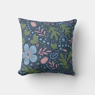Elegante volks kunst bloemmotief vintage botanisch kussen