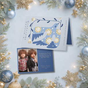 Elegante volksdevotie duif foto kerstkaart bedankkaart