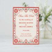 Elegante Volkstuinbouw Romantische Mexicaanse Save The Date (Staand voorkant)
