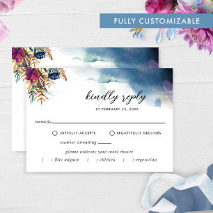 Elegante volledig aanpasbare hemelbruiloft RSVP Kaartje