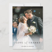 Elegante volledige foto gepersonaliseerde bruiloft bedankkaart (Voorkant)