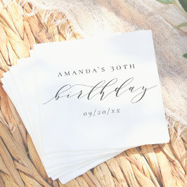 Elegante Volwassene Verjaardag Script Calligrafie  Servet