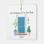 Elegante voordeur eerste Kerstmis in ons nieuwe hu Keramisch Ornament (Links)