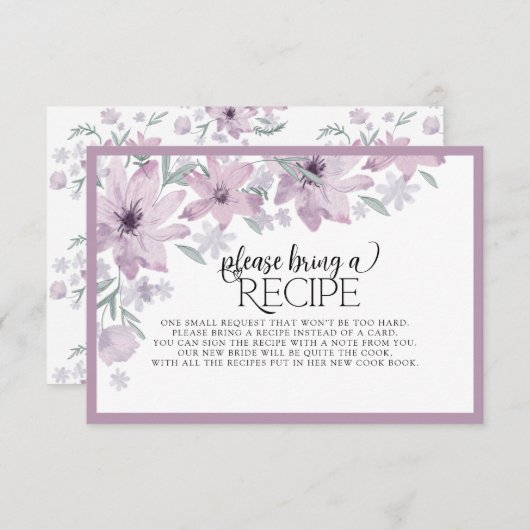 Elegante voorjaarsbloem neem alsjeblieft een recep informatiekaartje (Voorkant / Achterkant)