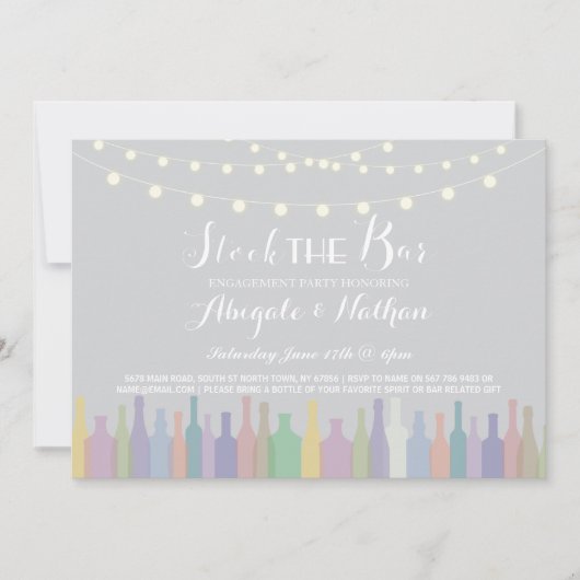 Elegante voorraad De bar Verloving uitnodiging (Voorkant)