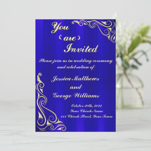 Elegante vorstelijke gouden bloeiende typografie kaart (Staand voorkant)