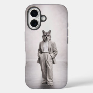 Elegante Vos in Licht Modern Pak Portret iPhone 16 Hoesje