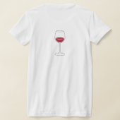 Elegante Vos met Wijn Glas T-shirt (Laag Achter)
