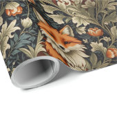 Elegante vossen William Morris geïnspireerd patroo Cadeaupapier (Rol Hoek)