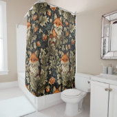 Elegante vossen William Morris geïnspireerd patroo Douchegordijn (In situ)