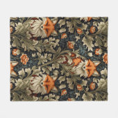 Elegante vossen William Morris geïnspireerd patroo Fleece Deken (Voorkant (Horizontaal))