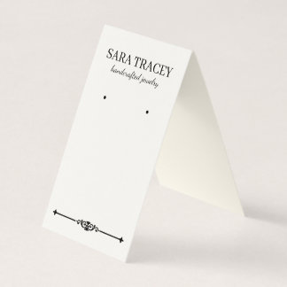 Elegante vouw over oorbel Kaart met socials Visitekaartje