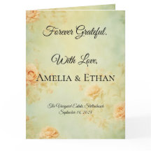 Elegante Vouwde Huwelijks Dankkaart