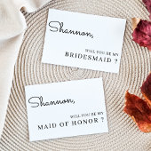 Elegante vraagkaart om bruidsmeisje te zijn kaart