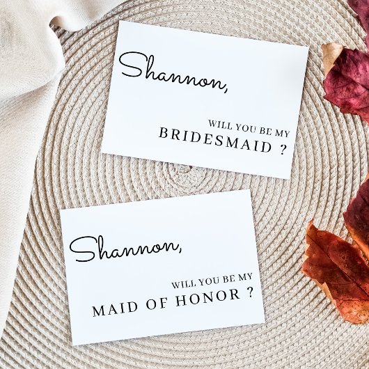 Elegante vraagkaart om bruidsmeisje te zijn kaart