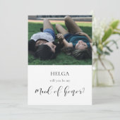 Elegante vraagkaart voor bruidsmeisje kaart (Staand voorkant)