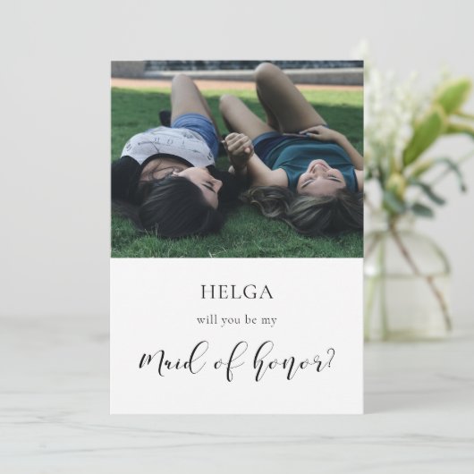 Elegante vraagkaart voor bruidsmeisje kaart (Staand voorkant)