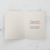 Elegante Vrede Bourgondische Bomen op Beige Canvas Feestdagen Kaart (Binnen)