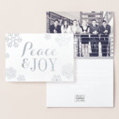 Elegante Vrede en Vreugde Corporate Vakantie Zilve Folie Kaarten (Display)