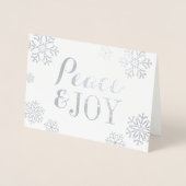 Elegante Vrede en Vreugde Corporate Vakantie Zilve Folie Kaarten (Voorkant)