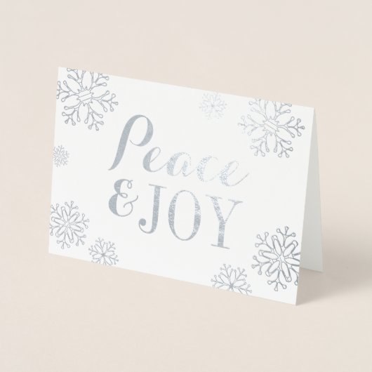 Elegante Vrede en Vreugde Corporate Vakantie Zilve Folie Kaarten (Voorkant)