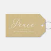 Elegante Vrede | Gouden vakantie Cadeaulabel (Voorkant (Horizontaal))