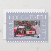 Elegante Vrede Hoop Geloof Juich Kerstfoto Feestdagenkaart (Voorkant)