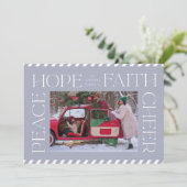 Elegante Vrede Hoop Geloof Juich Kerstfoto Feestdagenkaart (Staand voorkant)