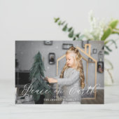 Elegante Vrede in Goud | Vakantie fotokaart Feestdagenkaart (Staand voorkant)