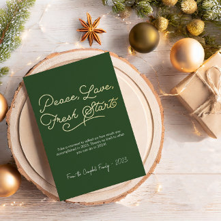 Elegante Vrede Liefde Fris Start Foto Folie Feestdagenkaart