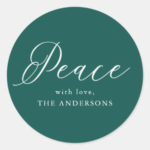 Elegante Vrede   Sparren groene vakantie Ronde Sticker