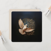 Elegante vredesduif met Olive Branch Art Kaart (Voorkant / Achterkant in situ)