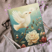 Elegante Vreedzame Witte Duif & Bloemen Planner