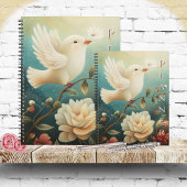Elegante Vreedzame Witte Duif & Bloemen Planner