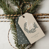 Elegante Vreugde Kalligrafie Garland Krans Familie Cadeaulabel