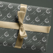 Elegante Vreugde Kalligrafie Garland Wreath Monogr Inpakpapier Vel