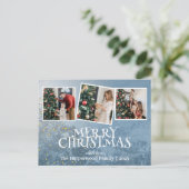 Elegante Vreugde Kerstmis Familie Fotocollage Feestdagenkaart (Staand voorkant)