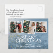 Elegante Vreugde Kerstmis Familie Fotocollage Feestdagenkaart (Voorkant / Achterkant)