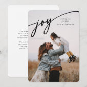 Elegante 'Vreugde' Zwarte Script Nieuwjaarskaart F Feestdagenkaart (Voorkant / Achterkant)