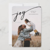 Elegante 'Vreugde' Zwarte Script Nieuwjaarskaart F Feestdagenkaart (Voorkant)