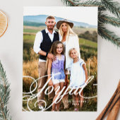 Elegante vreugdevolle kalligrafie foto feestdagenkaart