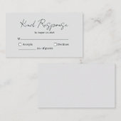 Elegante vriendelijke reactie RSVP kaart (Voorkant / Achterkant)