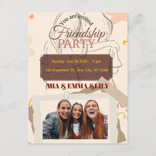 Elegante vriendenfeestviering met foto briefkaart