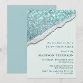 Elegante vriendschappelijke uitnodigingen Glam Gli (Voorkant / Achterkant)